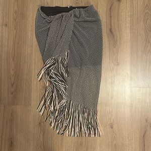 Black and White Fringe Zara Skirt